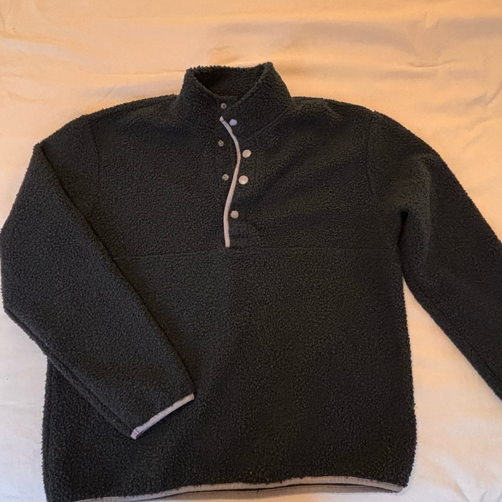Men's Dark Green Fleece Sweater